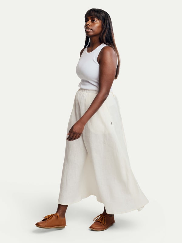 Nuppu-pellavahame, luonnonvalkoinen