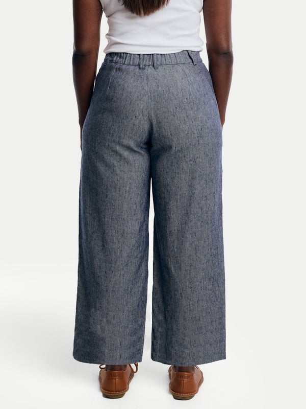 Petra-pellavahousut, deniminsininen