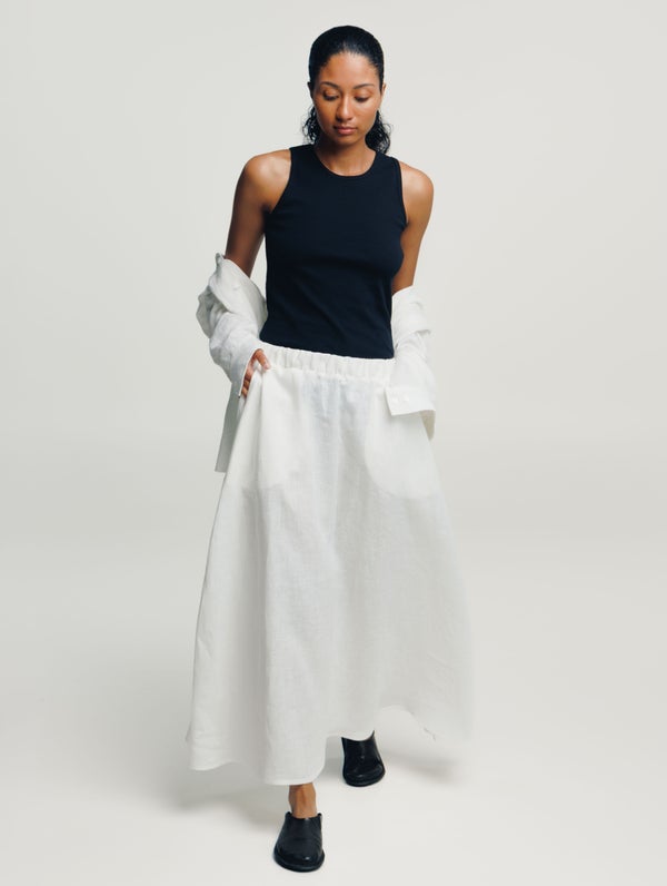 Nuppu-pellavahame, luonnonvalkoinen