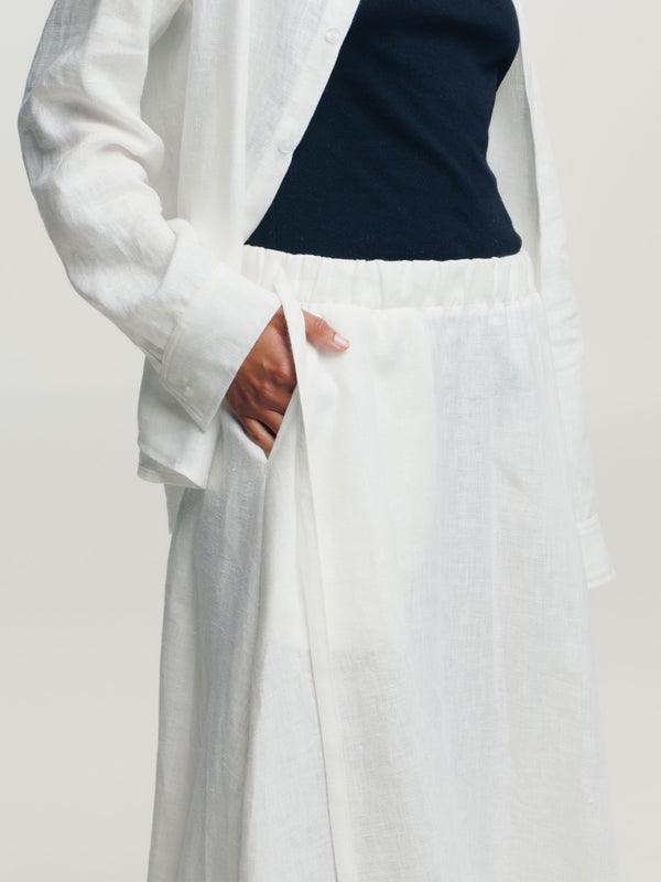 Nuppu-pellavahame, luonnonvalkoinen