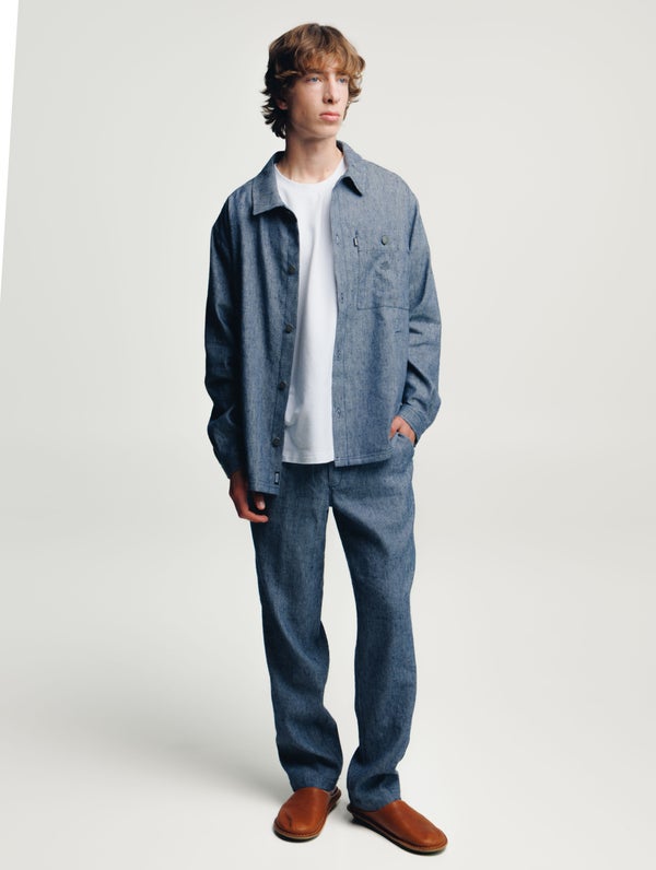 Alvar-paitatakki, deniminsininen