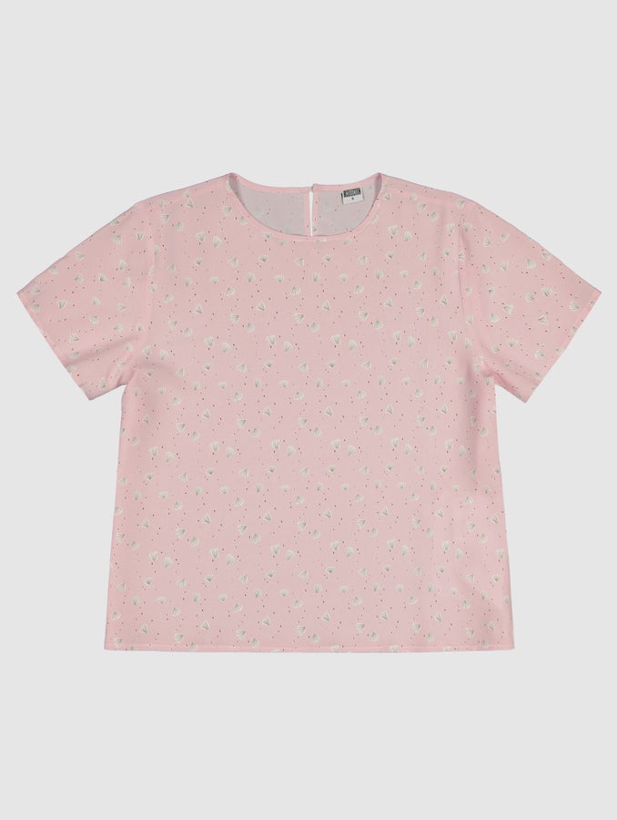 Essi-silkki-T-paita, syreeni Rannalla-kuosi