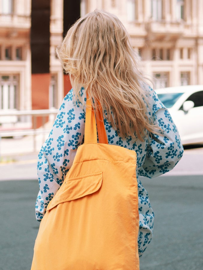 Linda-printtimekko, sininen Kukkaketo-printti