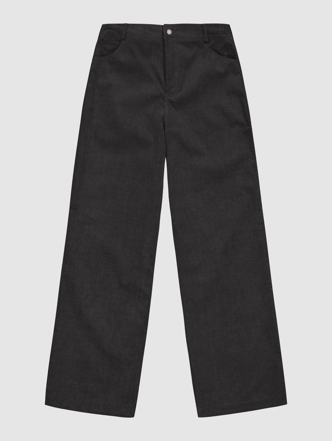 Edit-vakosamettihousut, musta