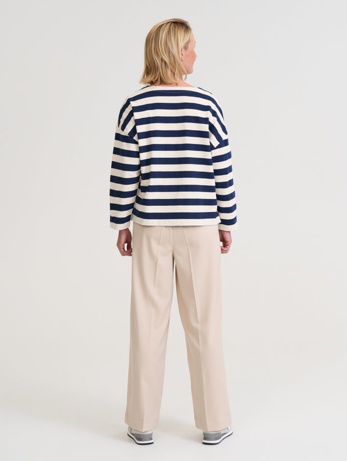 Livia-raitapaita, musteensininen/koivu raita