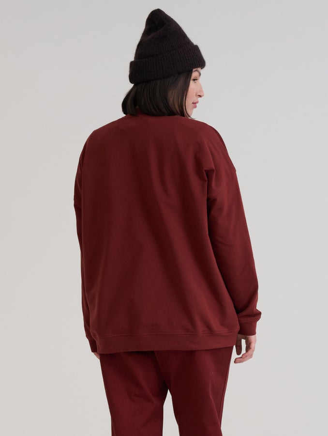 Malla-collegepaita, punaruskea