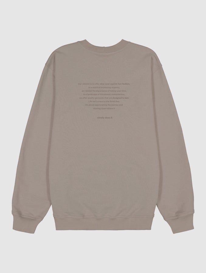 Maltti-collegepaita, taupe / printti