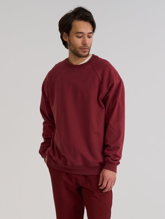 Klassikko-collegepaita, punaruskea