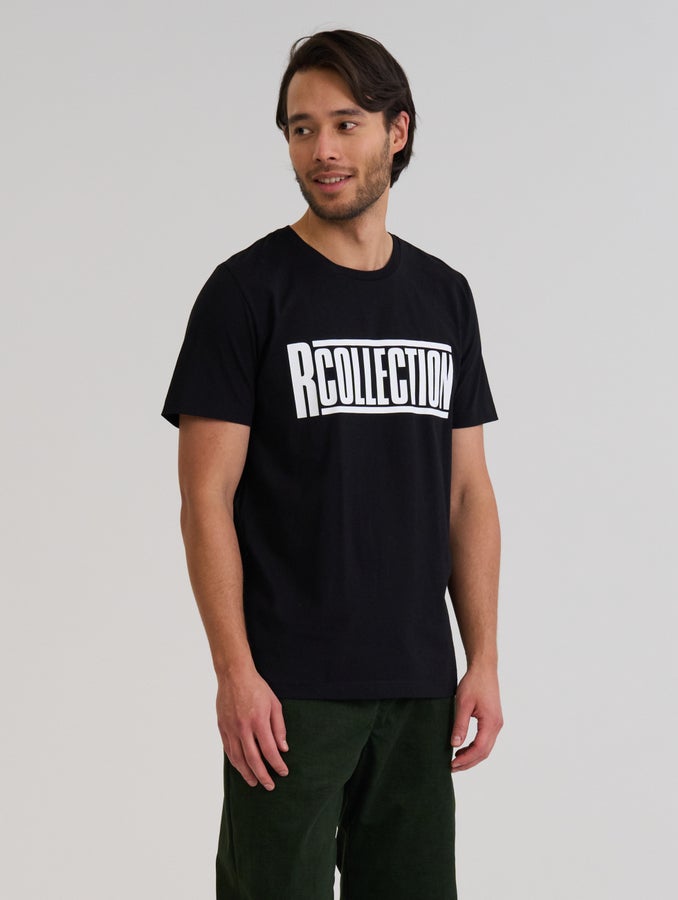 Logo-T-paita, musta / valkoinen R-Collection