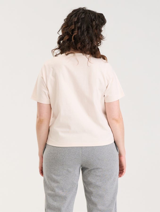 Naisten lyhyt T-paita, koivu