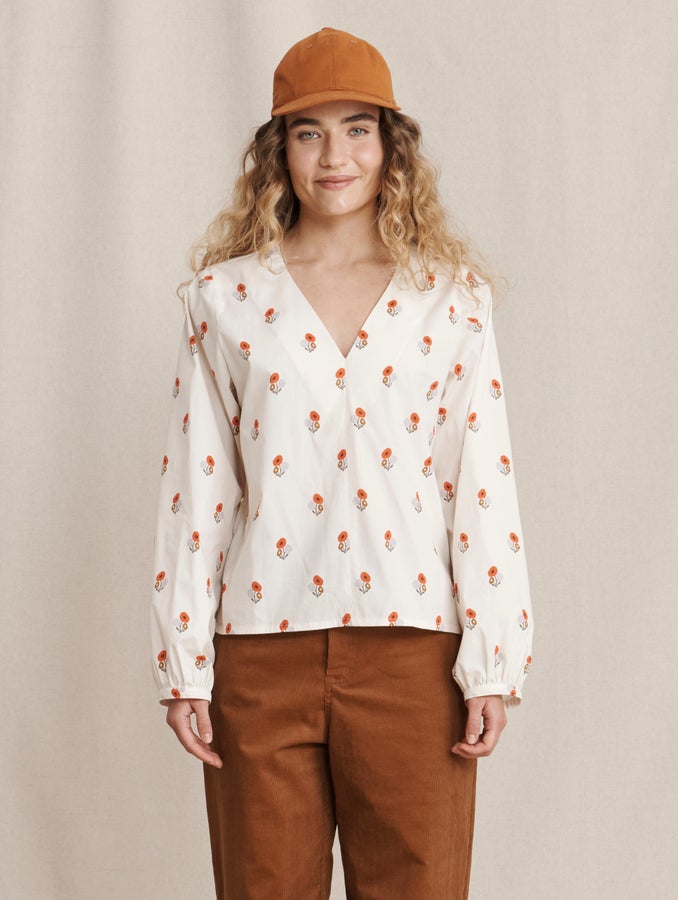 Vadelma-printtipaita, koivu Kaunokaiset-kuosi